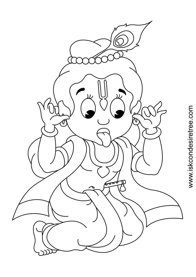 Bal Krishna Coloring Pages